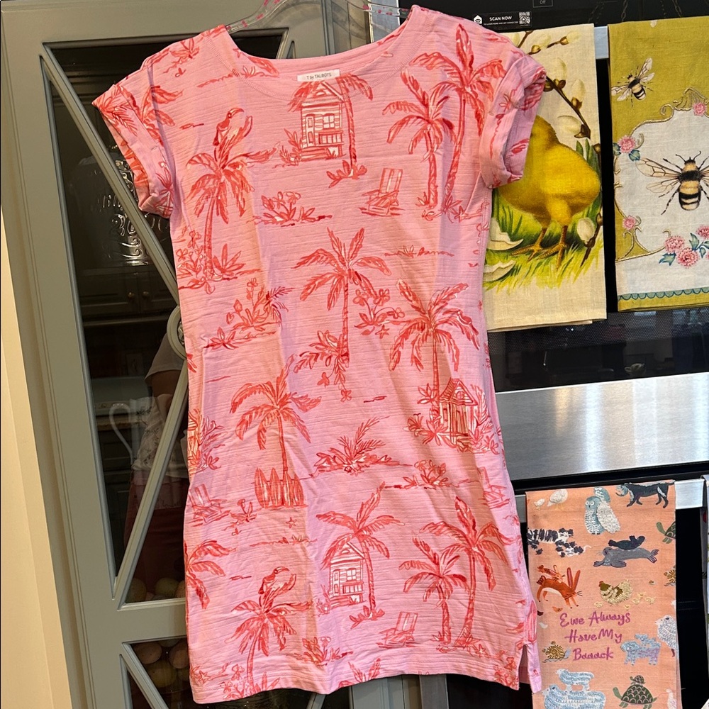 Talbots Tropical Cotton Toile Dress PS Coastal Summer